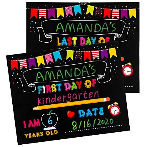Hohomark 10 Pcs First Day and Last Day of School Sign,9x12 First Day of School Chalkboard Style Sign,Back to School Photo Prop Signs for Kids,Girls & Boys Double Sided Hohomark 10 Pcs First Day and Last Day of School Sign,9x12 First Day of School Chalkboard Style Sign,Back to School Photo Prop Signs for Kids,Girls & Boys Double Sided